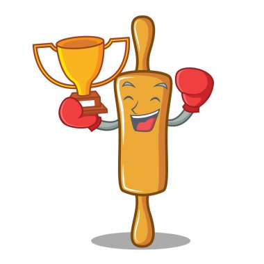 Boks şampiyonu oklava karakter karikatür