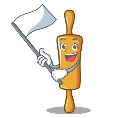 Bayrak oklava karakter karikatür ile