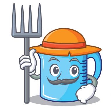 Çiftçi Ölçüm Kupası karakter karikatür