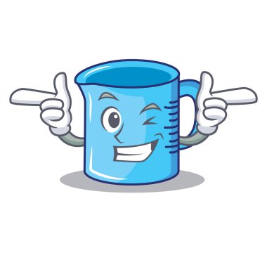 Ölçüm Kupası karakter karikatür wink