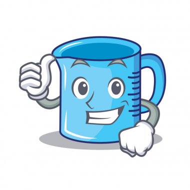 Ölçüm Kupası karakter karikatür yukarı başparmak