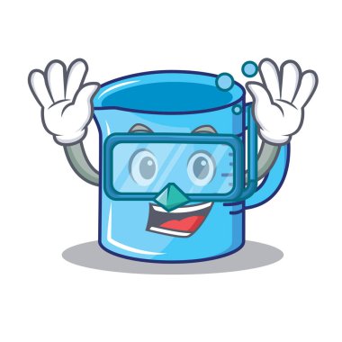 Ölçüm Kupası karakter karikatür dalış