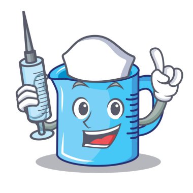 Ölçüm Kupası karakter karikatür hemşire