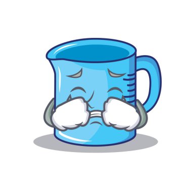 Ölçüm Kupası karakter karikatür ağlıyor