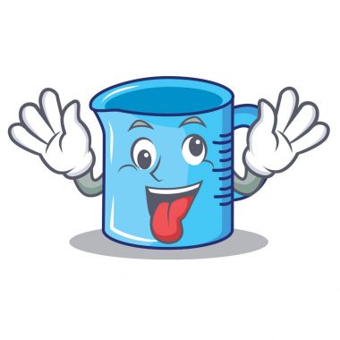Crazy measuring cup character cartoon clipart