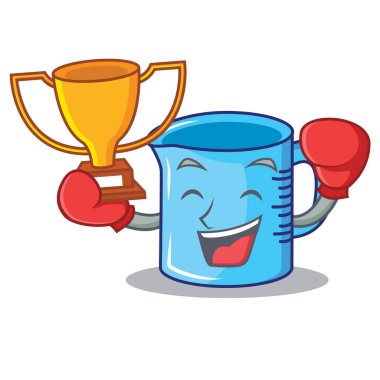 Kazanan Kupası karakter karikatür ölçme boks