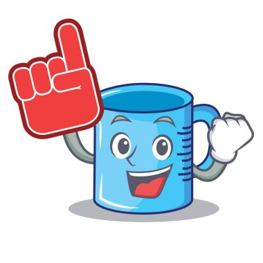 Köpük parmak Kupası karakter karikatür ölçme