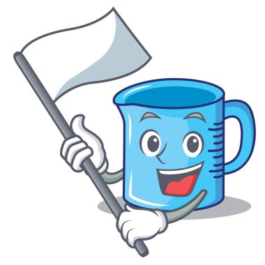 Ölçüm Kupası karakter karikatür bayrağı ile