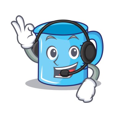 Ölçüm Kupası karakter karikatür kulaklık ile