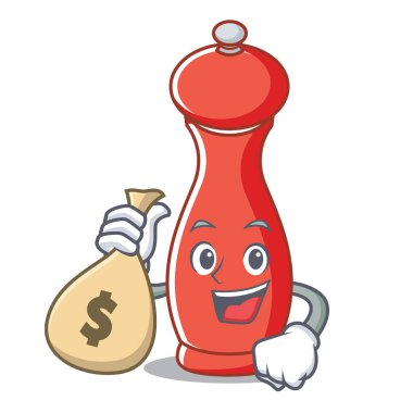 Para çantası biber mill karakter karikatür ile