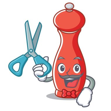 Kuaför biber mill karakter karikatür