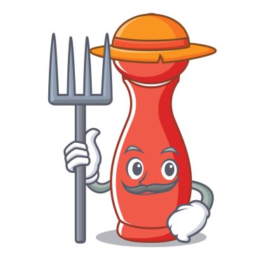Çiftçi biber mill karakter karikatür
