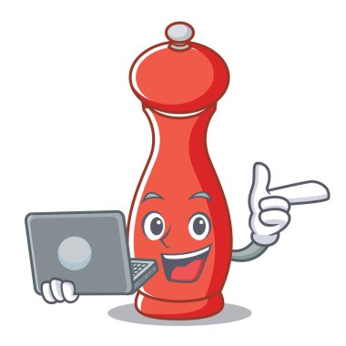 Dizüstü biber mill karakter karikatür ile