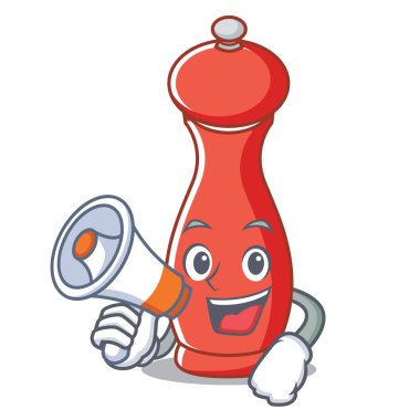 Megafon biber mill karakter karikatür ile