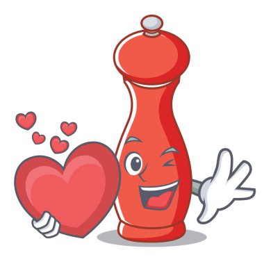 Kalp biber mill karakter karikatür ile