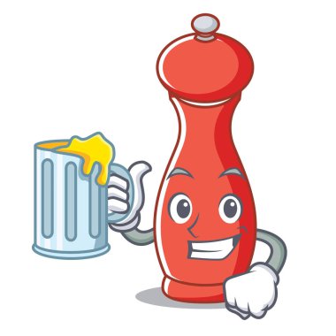 Suyu karabiber değirmeni karakter karikatür ile