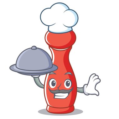 Şef gıda biber mill karakter karikatür ile