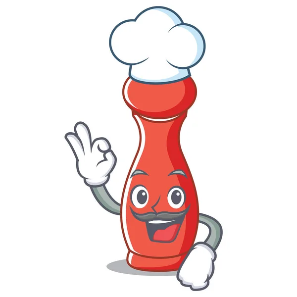 Chef pimenta moinho personagem desenhos animados —  Vetores de Stock