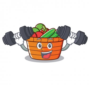 Fitness meyve sepeti karakter karikatür
