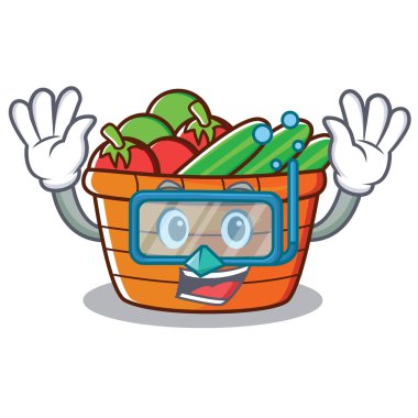 Dalış meyve sepeti karakter karikatür