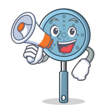 Megafon Kepçe kap karakter karikatür ile