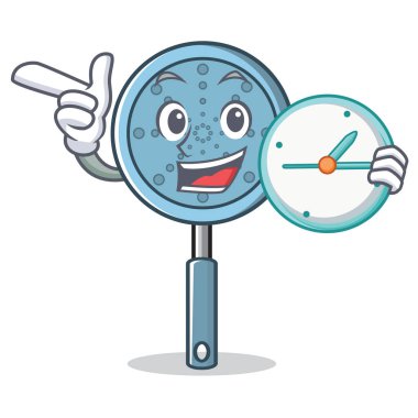 Saat Kepçe kap karakter karikatür ile