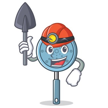 Madenci Kepçe kap karakter karikatür