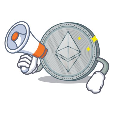 Megafon Ethereum sikke karakter karikatür ile