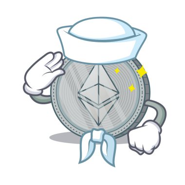 Denizci Ethereum sikke karakter karikatür