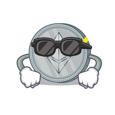 Süper cool Ethereum sikke karakter karikatür