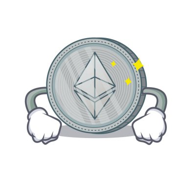 Kızgın Ethereum sikke karakter karikatür