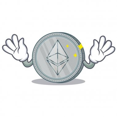 Ethereum para karakter karikatür alay