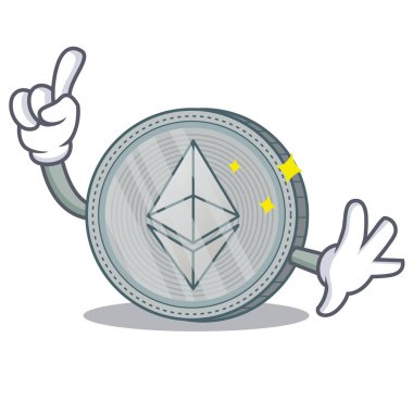 Parmak Ethereum sikke karakter karikatür