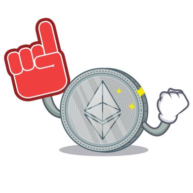 Köpük parmak Ethereum sikke karakter karikatür