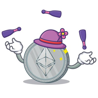 Ethereum para karakter karikatür hokkabazlık
