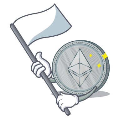 Bayrağı ile Ethereum sikke karakter karikatür