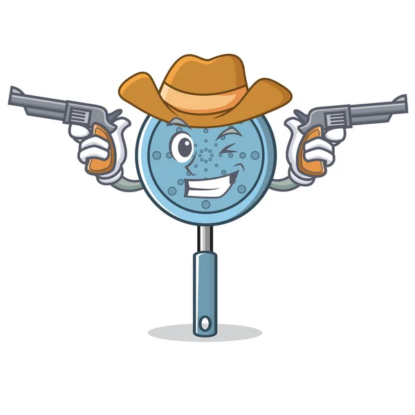 Cowboy skimmer utensil character cartoon — Stock Vector