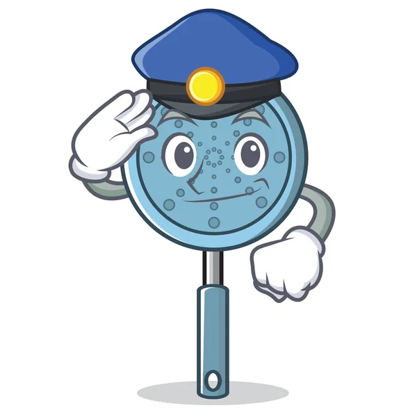 stock vector Police skimmer utensil character cartoon