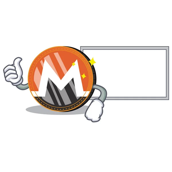 ボード Monero コイン文字漫画の親指 — ストックベクタ