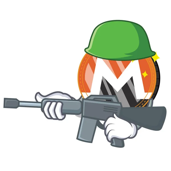 Armee Monero Coin Charakter Cartoon — Stockvektor