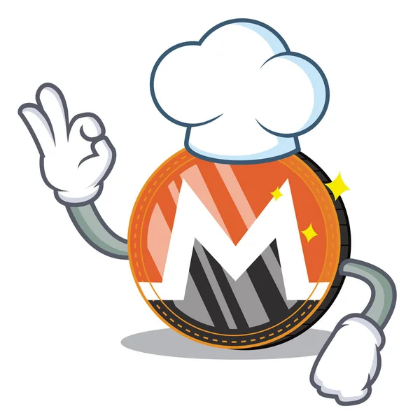 Chef-kok Monero munt karakter cartoon — Stockvector