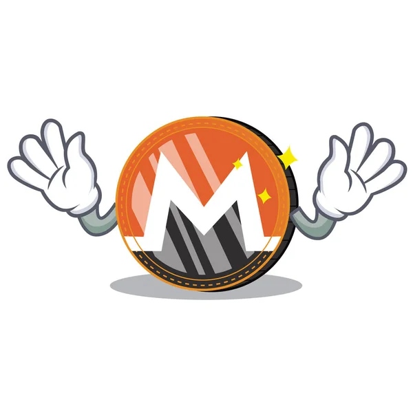 Mocking Monero coin character cartoon — Stock Vector