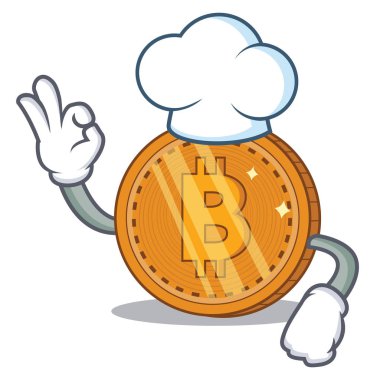 Şef bitcoin sikke karakter karikatür