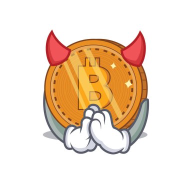 Şeytan bitcoin sikke karakter karikatür
