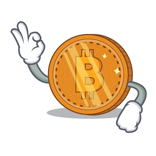 Dobra kreskówka postać monety bitcoin — Wektor stockowy