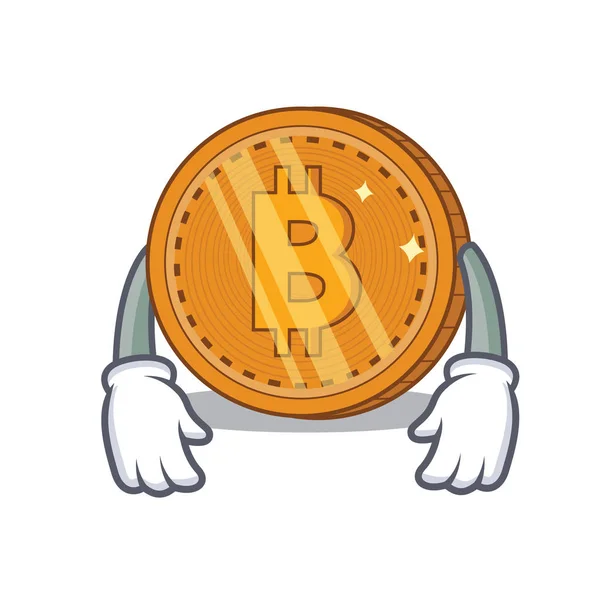 Cansado Bitcoin moneda personaje de dibujos animados — Vector de stock
