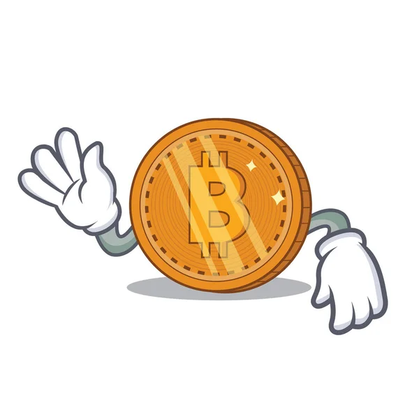 Crazy Bitcoin coin personnage dessin animé — Image vectorielle