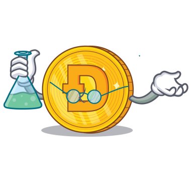 Profesör Dodgecoin karakter karikatür tarzı