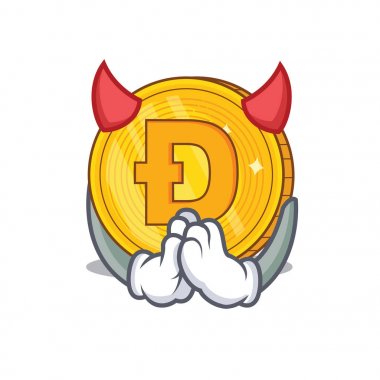 Şeytan Dodgecoin karakter karikatür tarzı