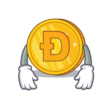 Korkarım Dodgecoin karakter karikatür tarzı